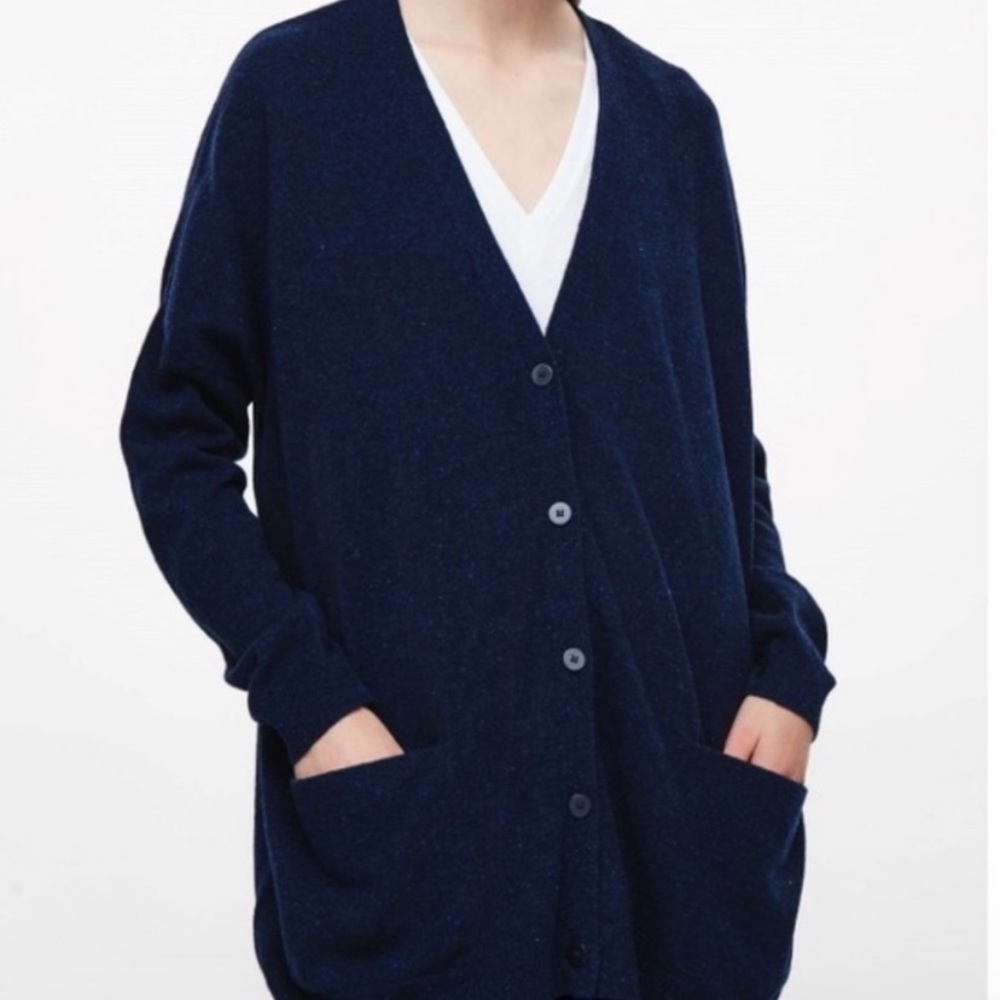 COS V-neck Longline Boxy Cardigan Size M